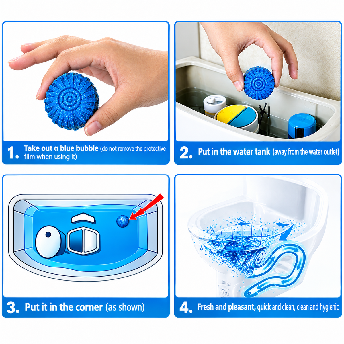 Blue Bubble Cleaner Tablets (Pack of 10)