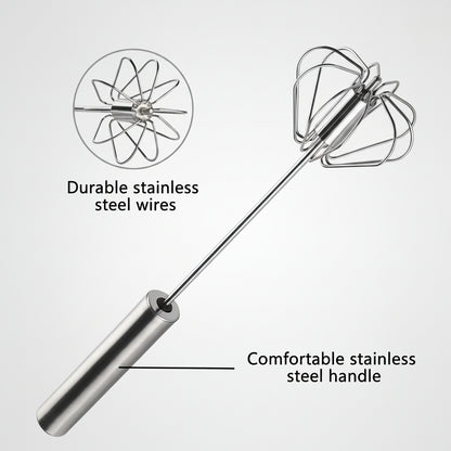 Semi-Automatic Stainless Steel Push-Action Whisk