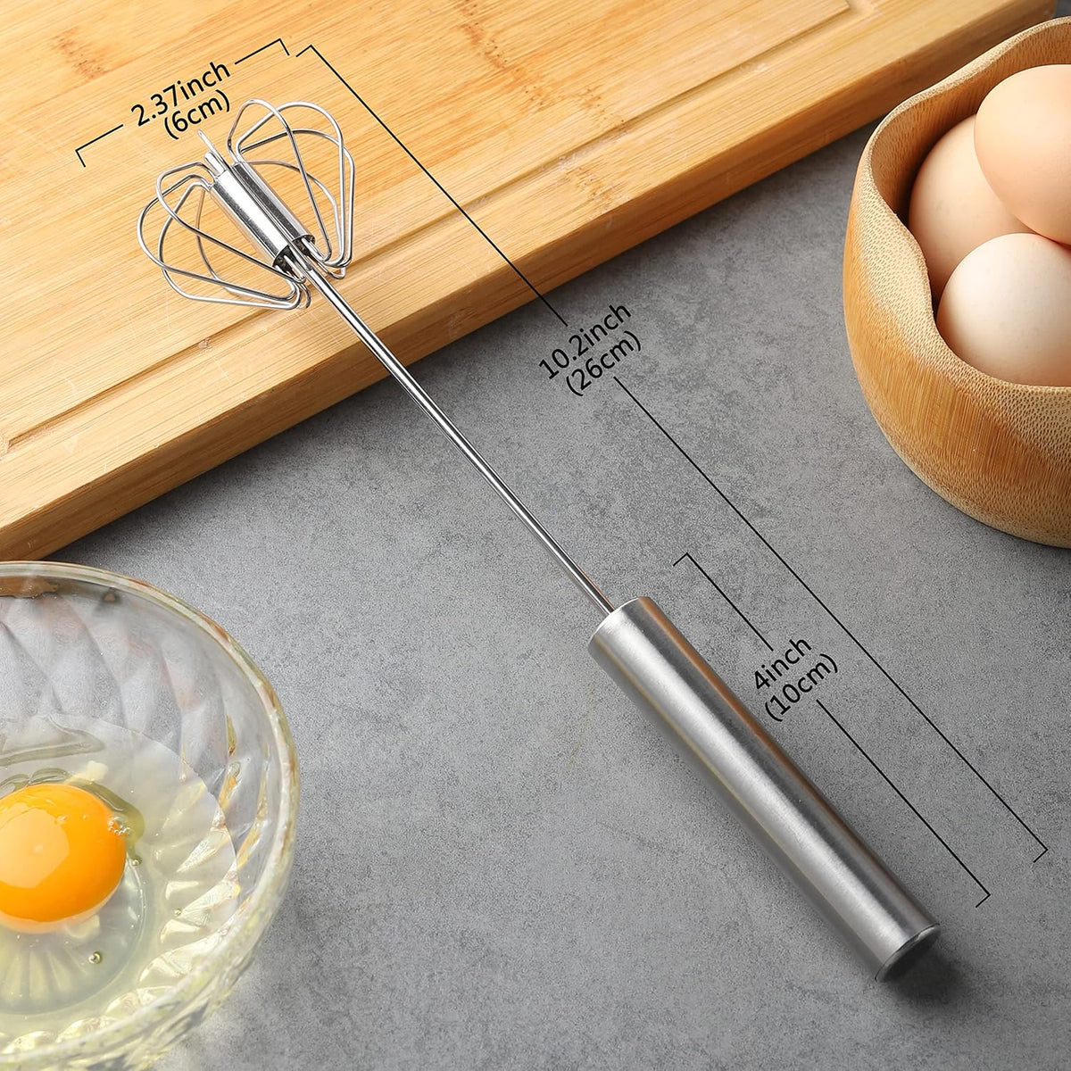Semi-Automatic Stainless Steel Push-Action Whisk