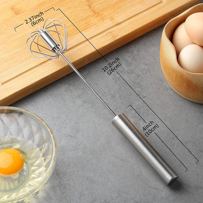 Semi-Automatic Stainless Steel Push-Action Whisk